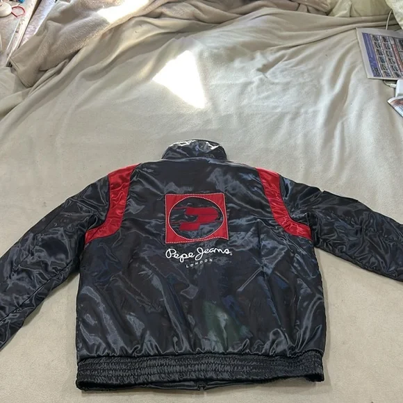 Vintage 1990s Reversible Pepe Jeans Jacket Size M. Red, White & Charcoal Gray. - Picture 1 of 16